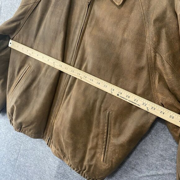 Vtg Wilsons Leather Motorcycle Bomber‎ Jacket Mens Sz L Cognac Brown 80's - Picture 15 of 16